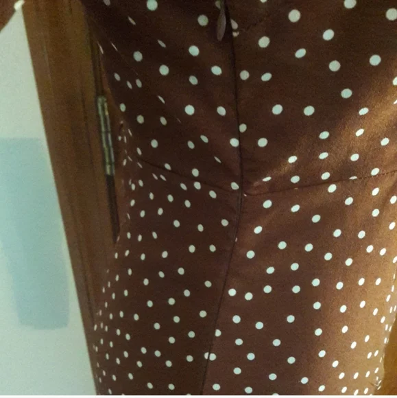 Romantic Vintage French Inspired Polkadot Wrap Dress Chocolate Brown 40s Size XS - Picture 11 of 11